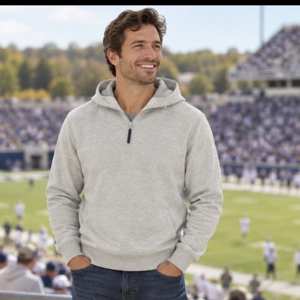 Nike Dri-FIT Mens Heather Grey Quarter Zip Hoodie Pullover Sweatshirt XXL